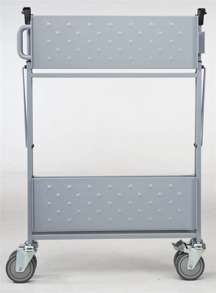 Gray 2-Shelf Folding Swivel Caster Carts G5985