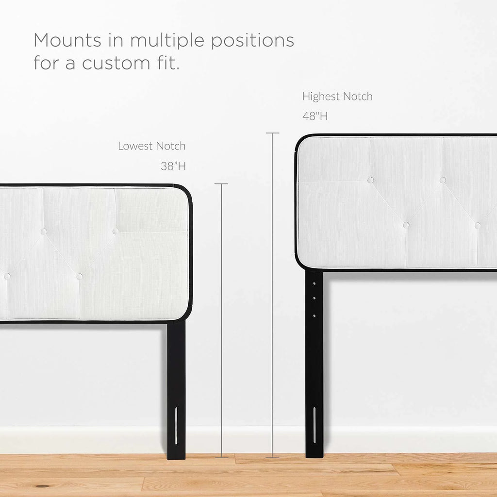 Tufted Twin Fabric and Wood Headboard Q445518