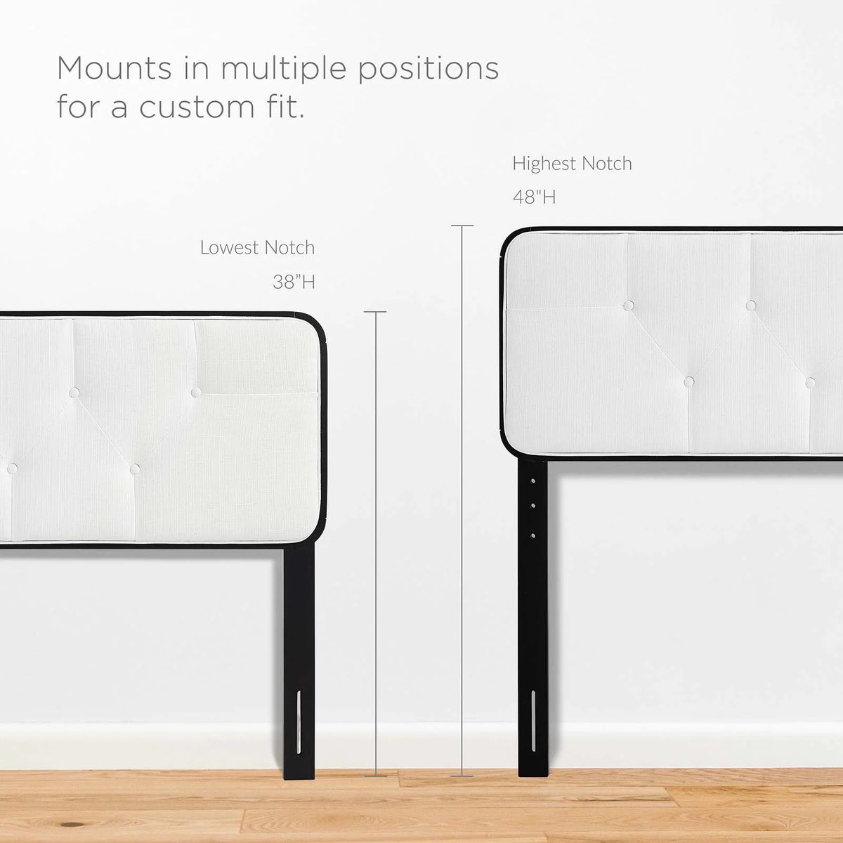 Tufted Twin Fabric and Wood Headboard Q445518