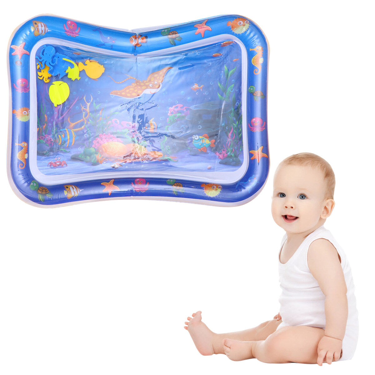 Inflatable Crawling Cushion Water Play Mat (Blue) V176782