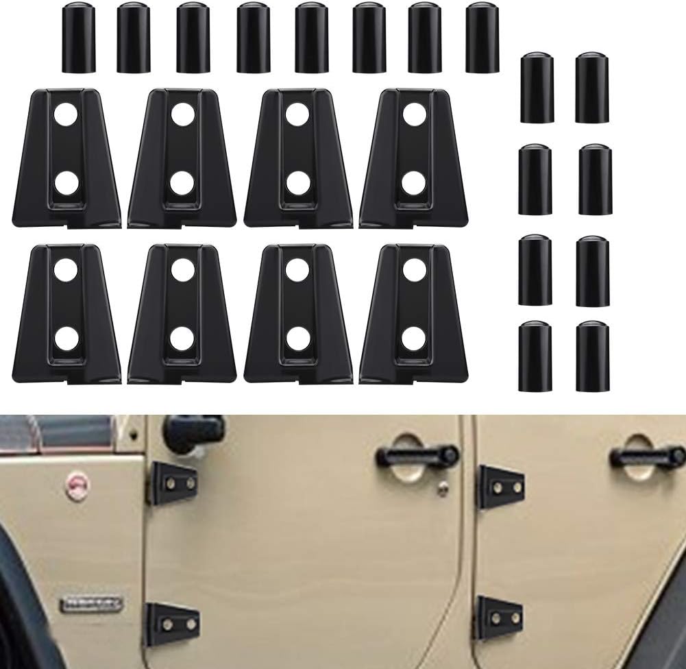 Black Car Door Hinge Cover Trim Protector 8pcs G8561