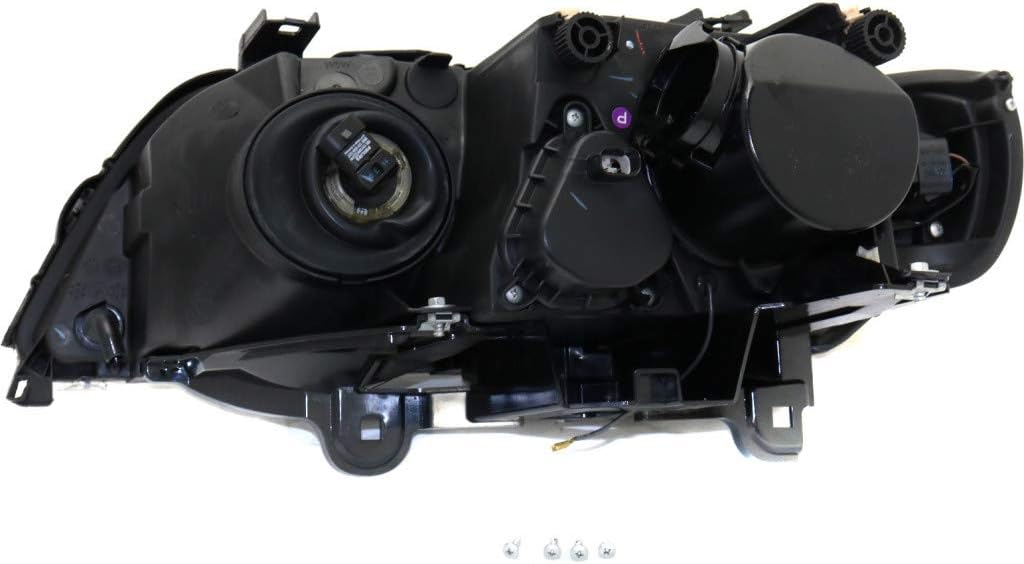 For BMW X5 Headlight Pair Driver and Passenger Side Black Housing I50114