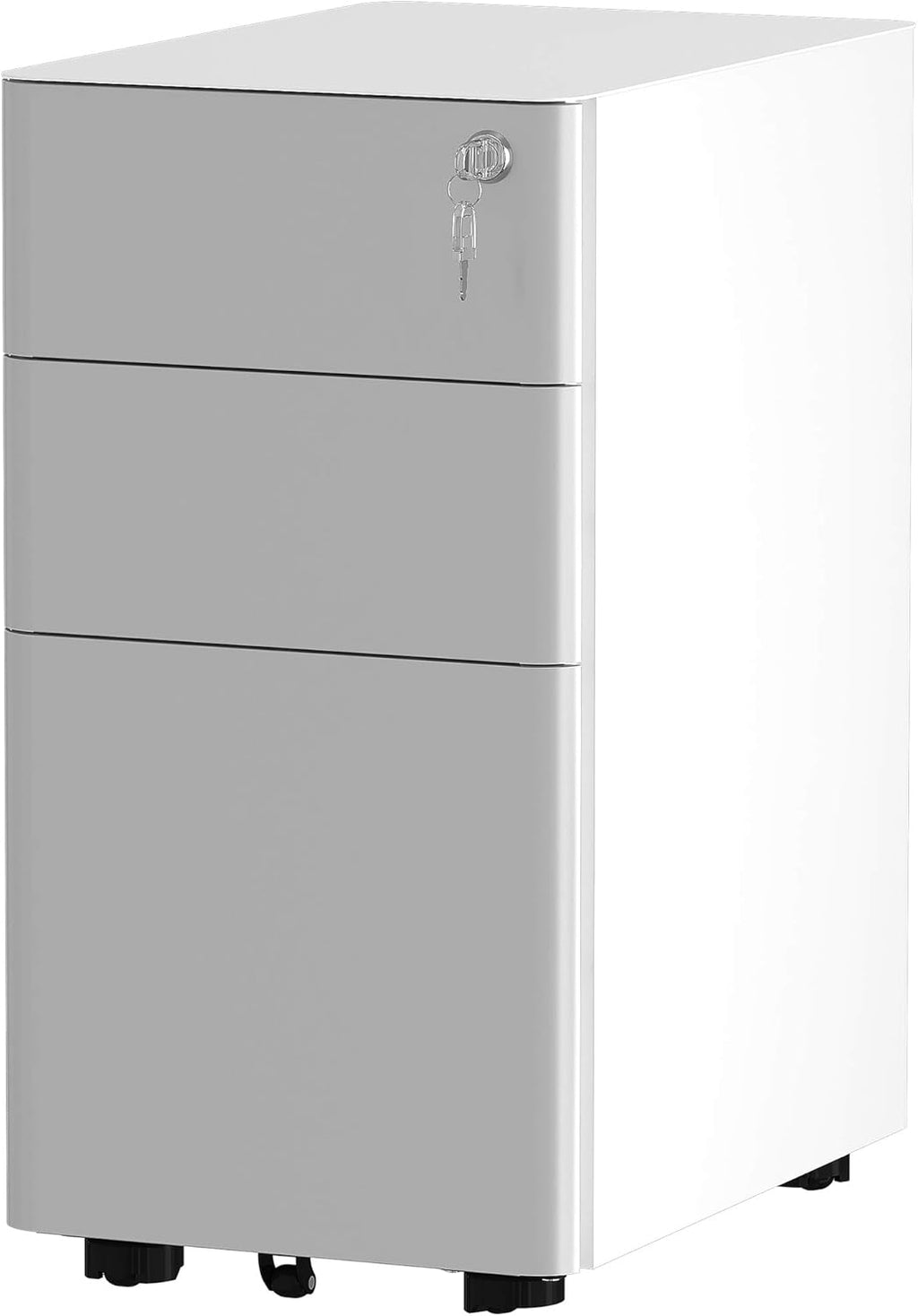 3-Drawer White Metal Filing Cabinet W83816