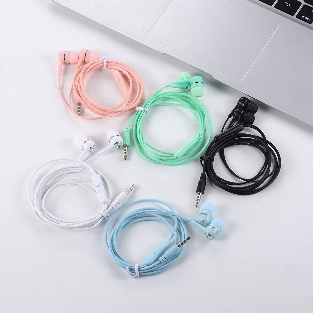 50 Packs Multi Colored Earbuds Headphones with Microphone U799