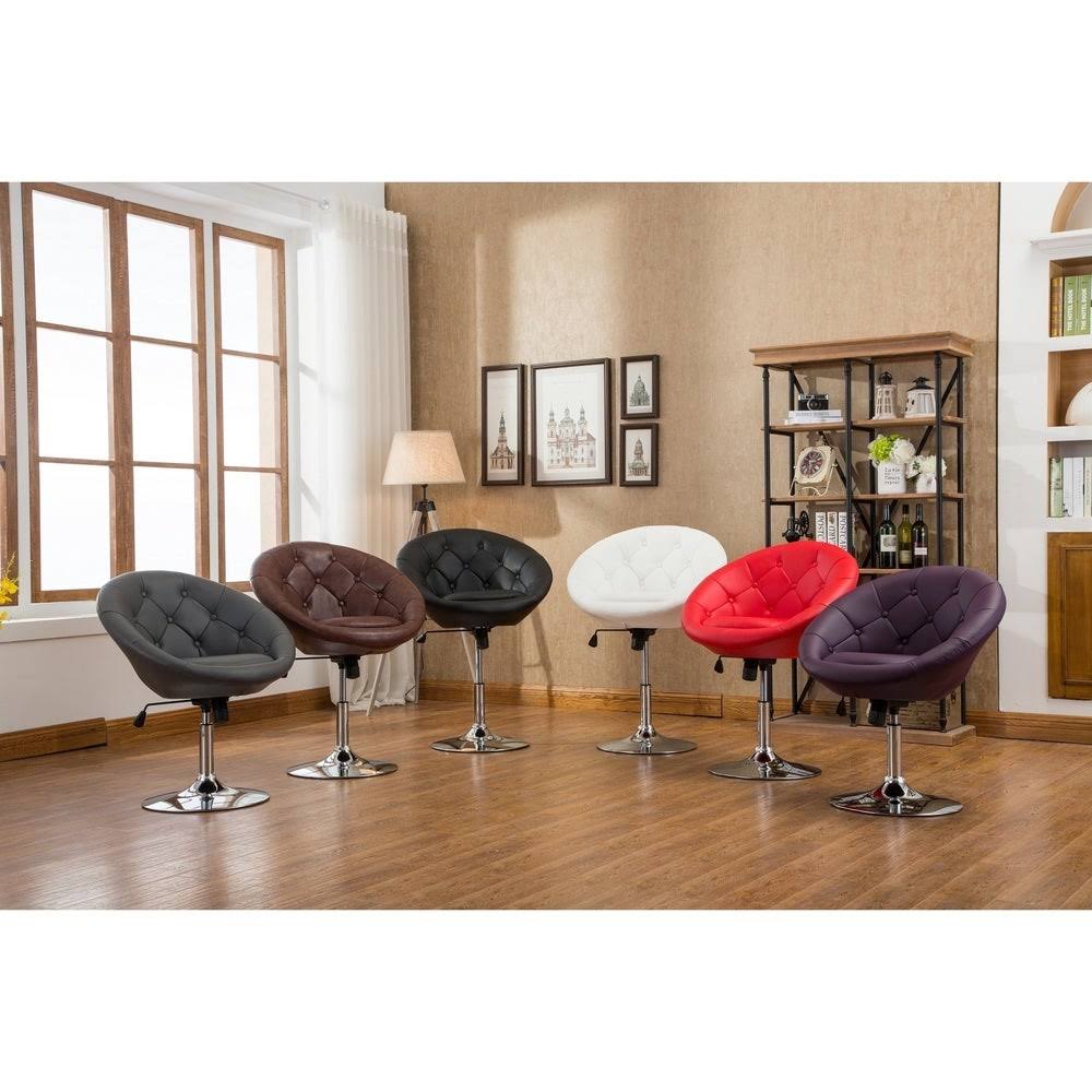 Purple Tufted Tilt Swivel Chair V5495