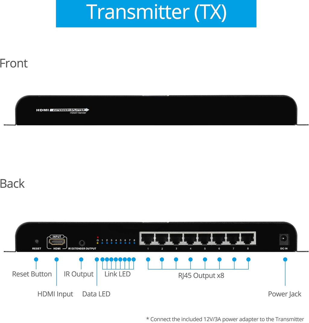 1080p 8port HDMI Extender Splitter over CAT5e / CAT6 A529960
