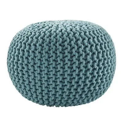 Aqua Round Pouf Ottoman A18621