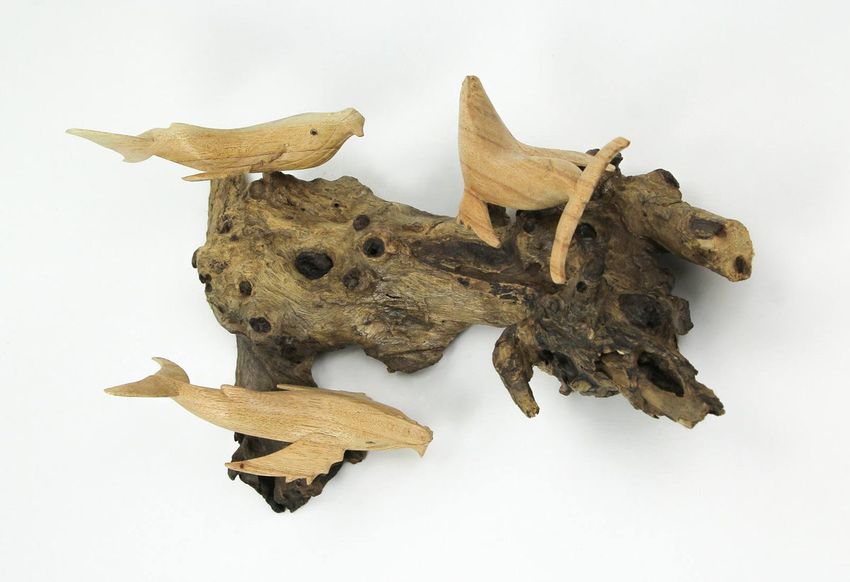 Carved Wood Whale Wall Hanging W425822