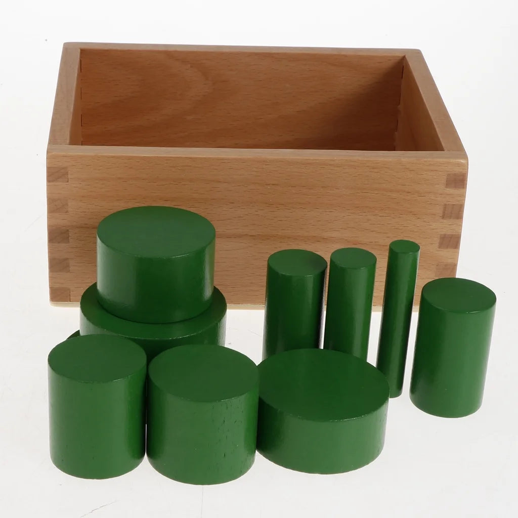 4 Sets Beechwood Montessori Knobless Cylinder Blocks Wooden Toy G378