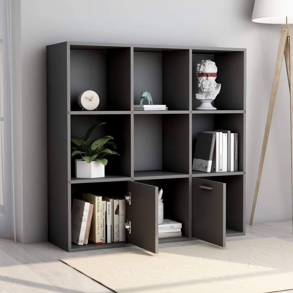 Book Cabinet Concrete Gray Chipboard T3952