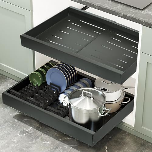 Gray Expandable Heavy Duty Slide Out Drawers B147