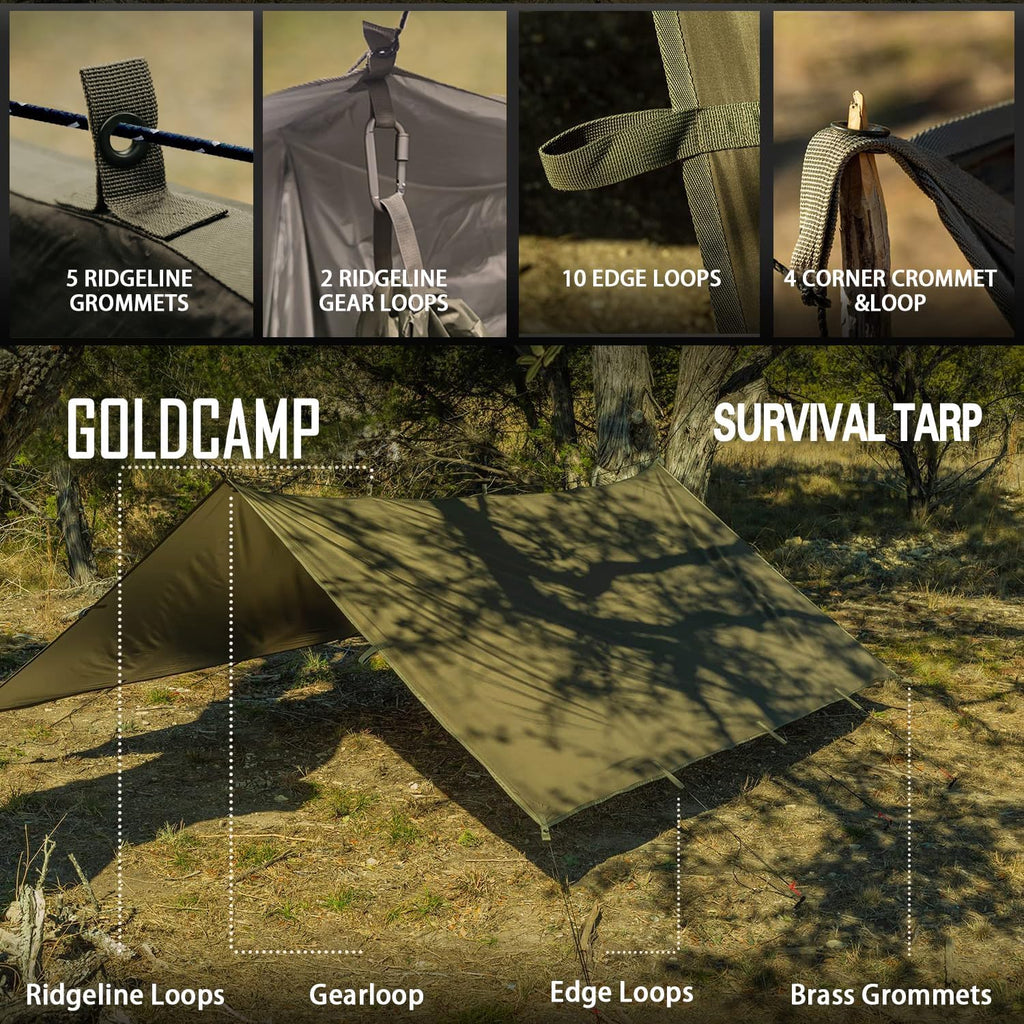 70D Nylon 10''X10'' Waterproof Camping Tarp H98576