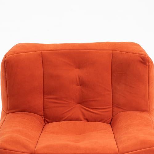 White Microfiber Memory Foam Bean Bag Chair with Footstool M69292
