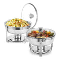2 Pack Gold 5 Qt Chafing Dish Buffet Set with Glass Lid P84206
