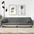 Dark Gray Fabric Sofa Bed with Cup Holders L2095