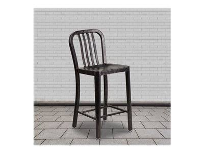Black-Antique Gold Metal Counter Height Stool Q128961