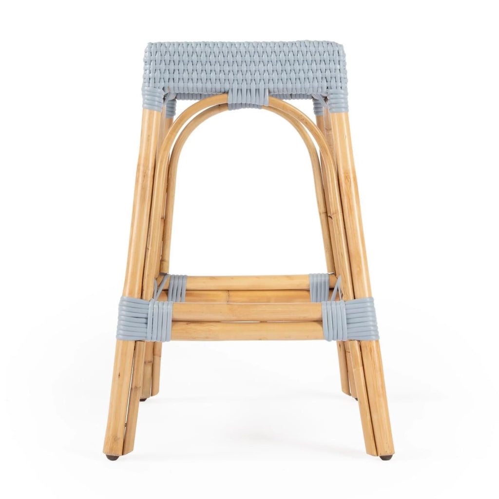 Baby Blue Rattan Counter Stool V752