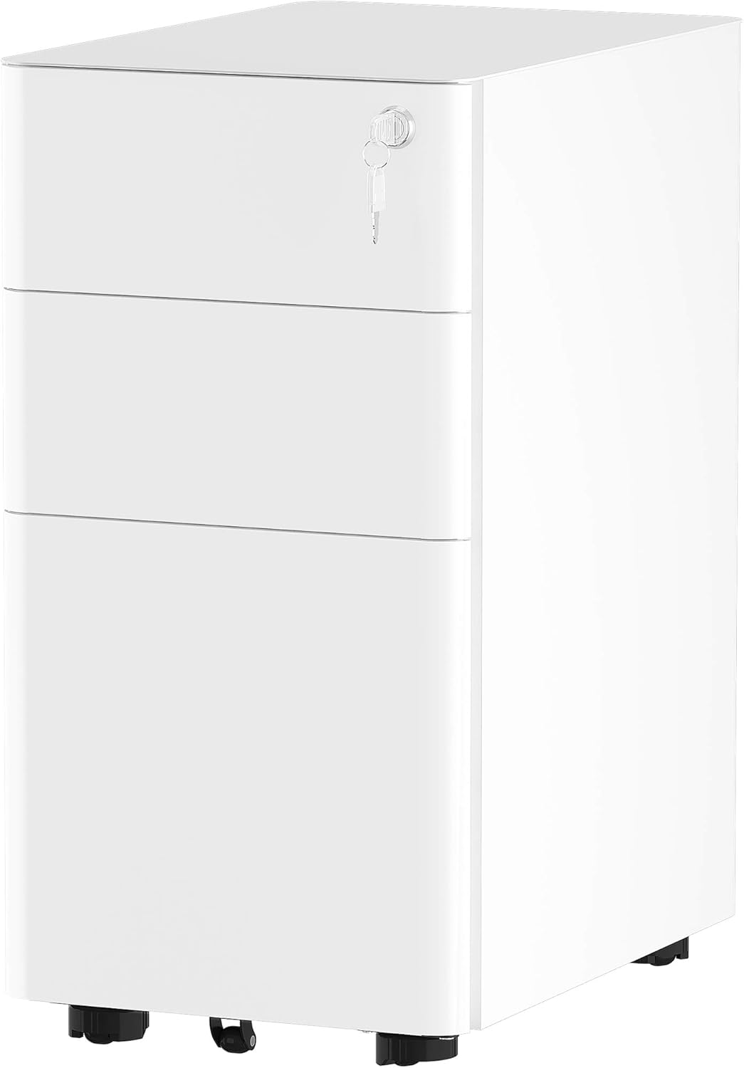 3-Drawer White Metal Filing Cabinet W83816