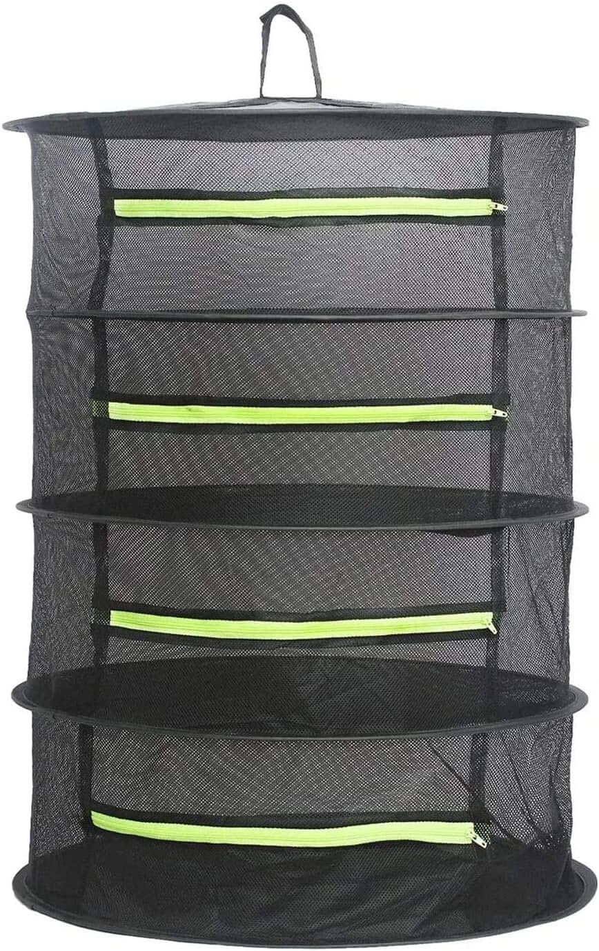 4-Layer Folding Nylon Mesh Drying Rack with Carrying Bag T6430