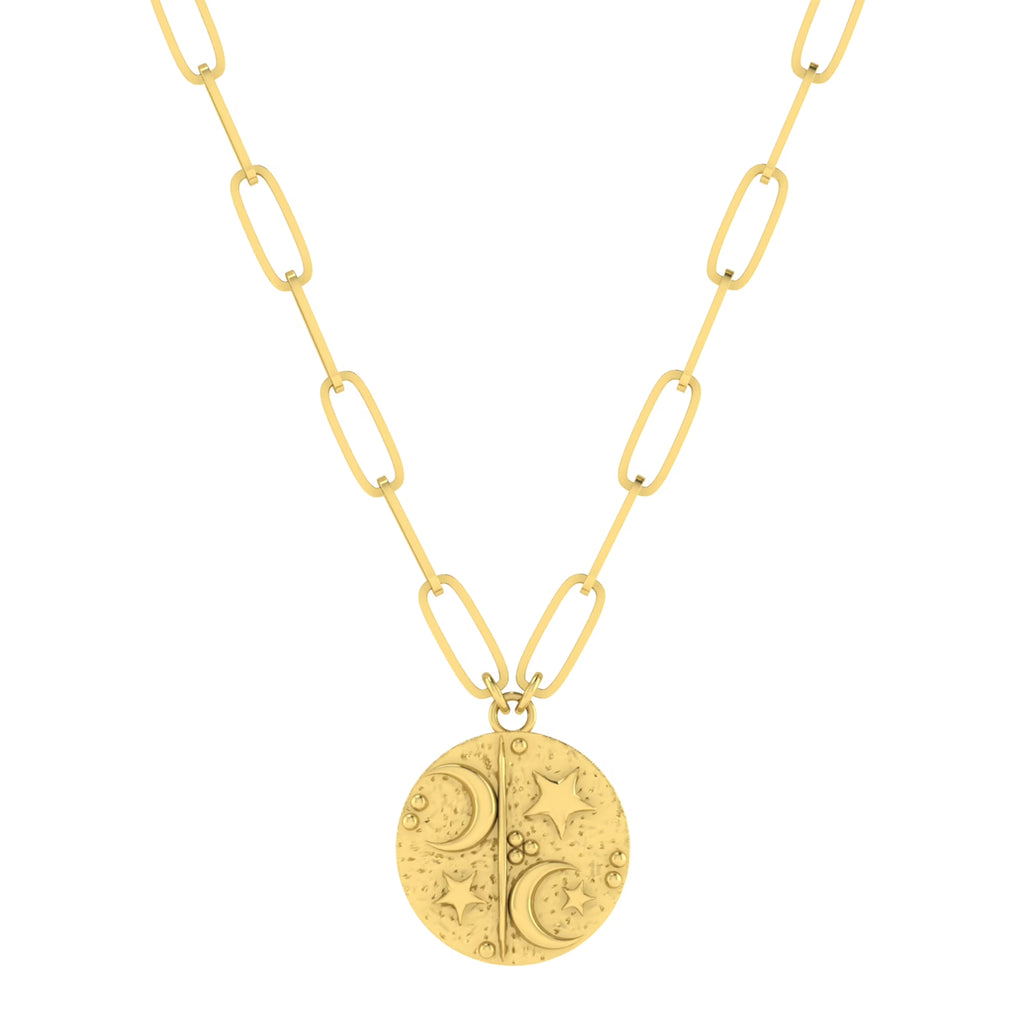 10K Yellow Gold Paperclip Chain Pendant Necklace I462751