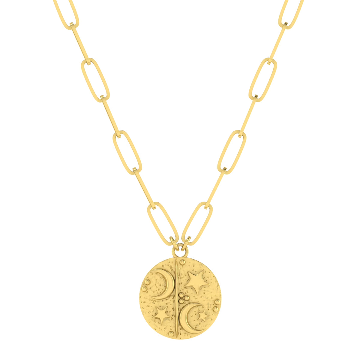 10K Yellow Gold Paperclip Chain Pendant Necklace I462751