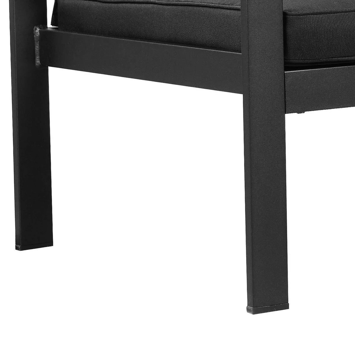 29 Inch Jet Black Aluminum Armchair Y1992