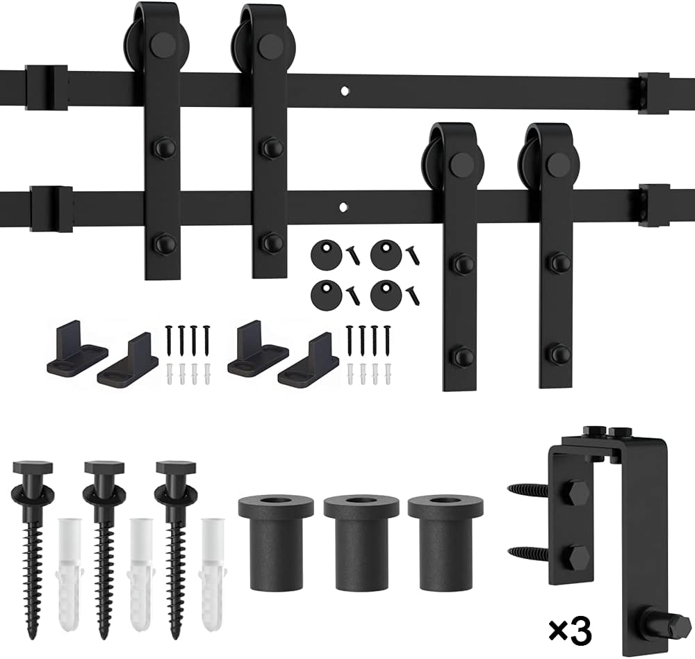 4FT Metal Sliding Bypass Barn Door Hardware Kit H851856