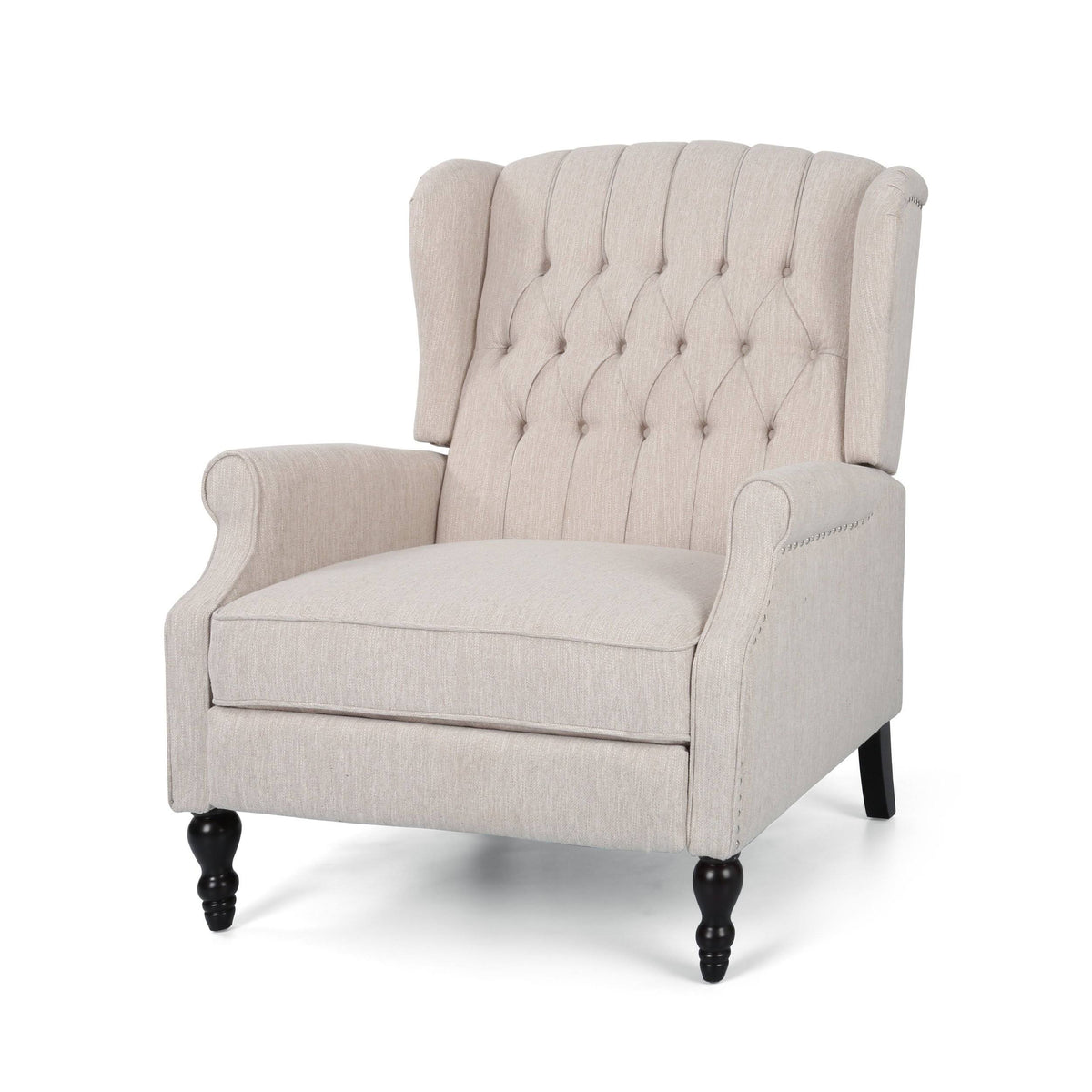Navy Blue Oversized Fabric Push Back Recliner C224