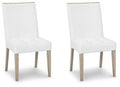 White & Beige Upholstered Side Chair, 2 Count C95509