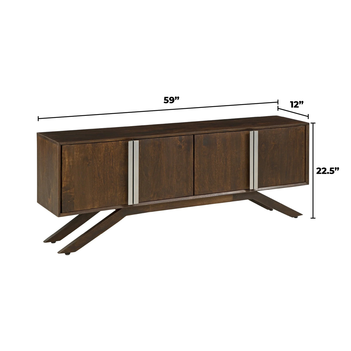 59" Wide Solid Wood Walnut TV Stand W285