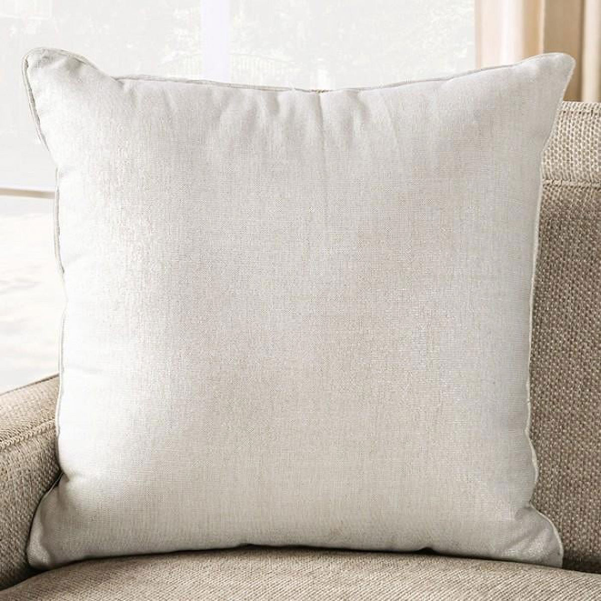 Beige & Teal Chenille Loveseat F80242