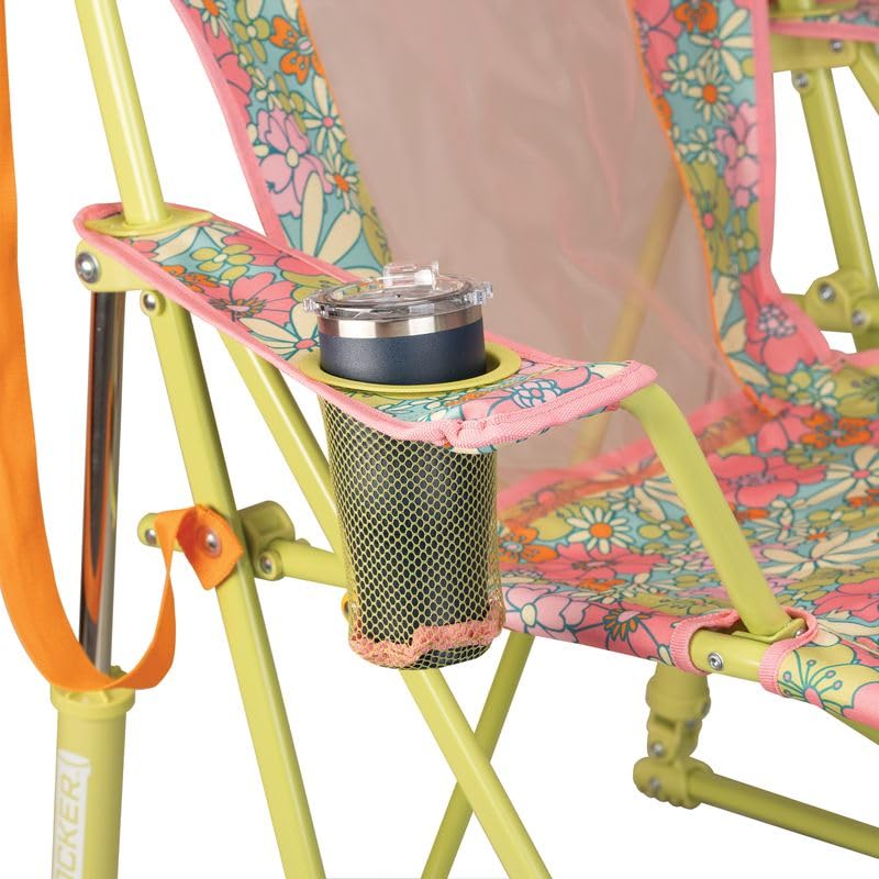 Portable Folding Rocking Camping Chair with Drink Holder F38621