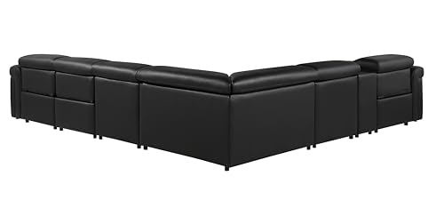 6-Piece Italian Leather Sectional Sofa with Power Reclining Seats Y178276