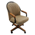 Wheat Tweed Fabric Swivel Tilt Caster Arm Chair N591