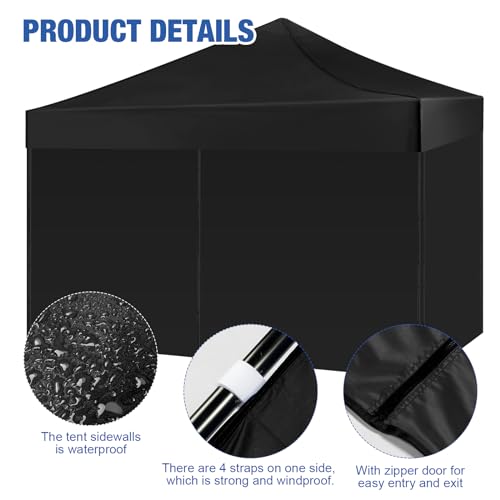 4 Pack 6.56 x 9.84 ft Blue Waterproof Canopy Sidewalls with Zipper Doors R873064