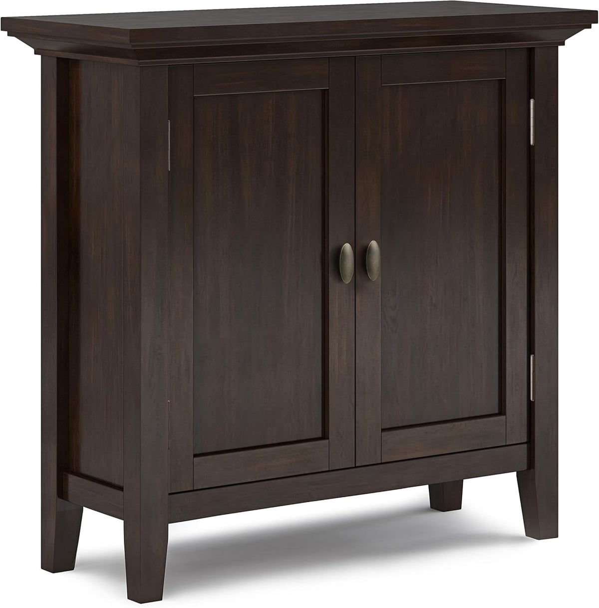 Hickory Brown Solid Wood Low Storage Cabinet with 2 Doors and 2 Adjustable Shelves J7262