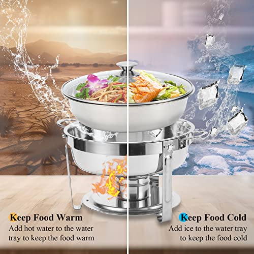 2 Pack Gold 5 Qt Chafing Dish Buffet Set with Glass Lid P84206