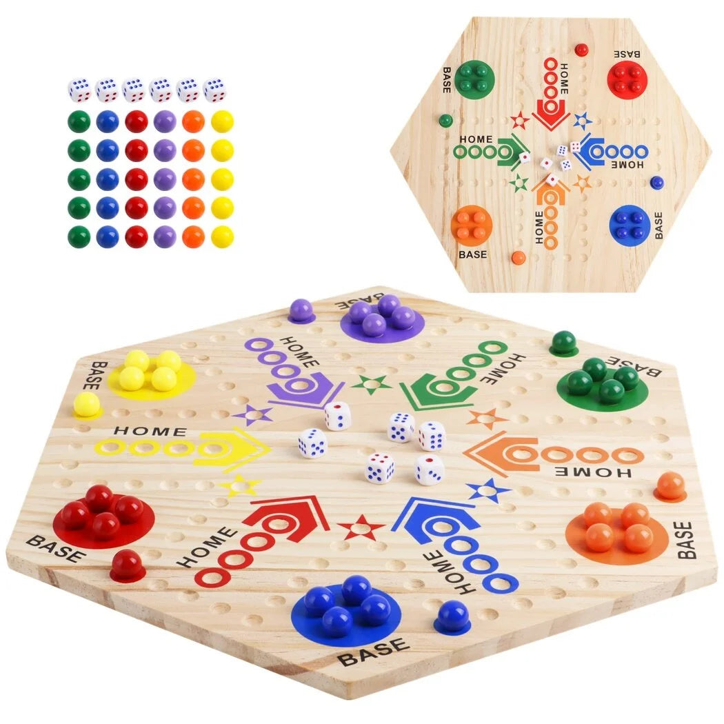 Double-Sided Wooden Marble Board Game C643