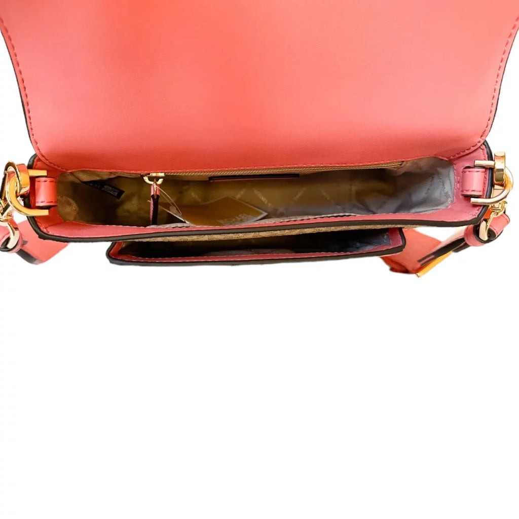 Medium PVC Leather Flap Crossbody Handbag F340