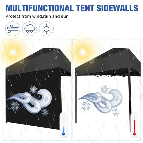 4 Pack 6.56 x 9.84 ft Blue Waterproof Canopy Sidewalls with Zipper Doors R873064