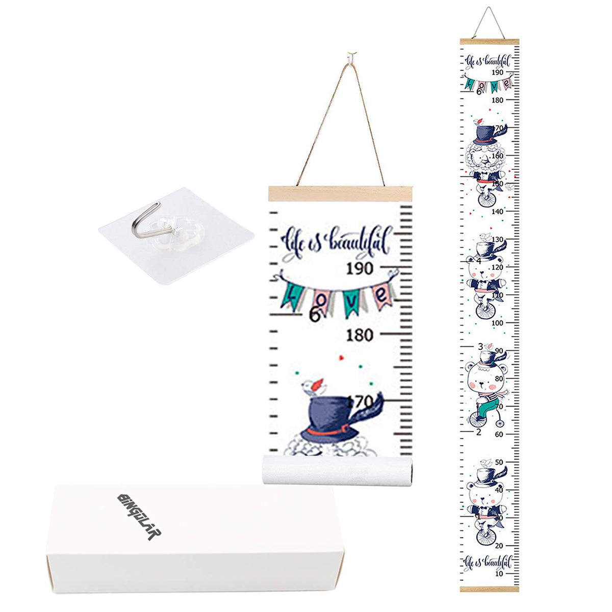 Kids Removable Height Chart Ruler, 7.9 x 79in, Pack of 2 P7559