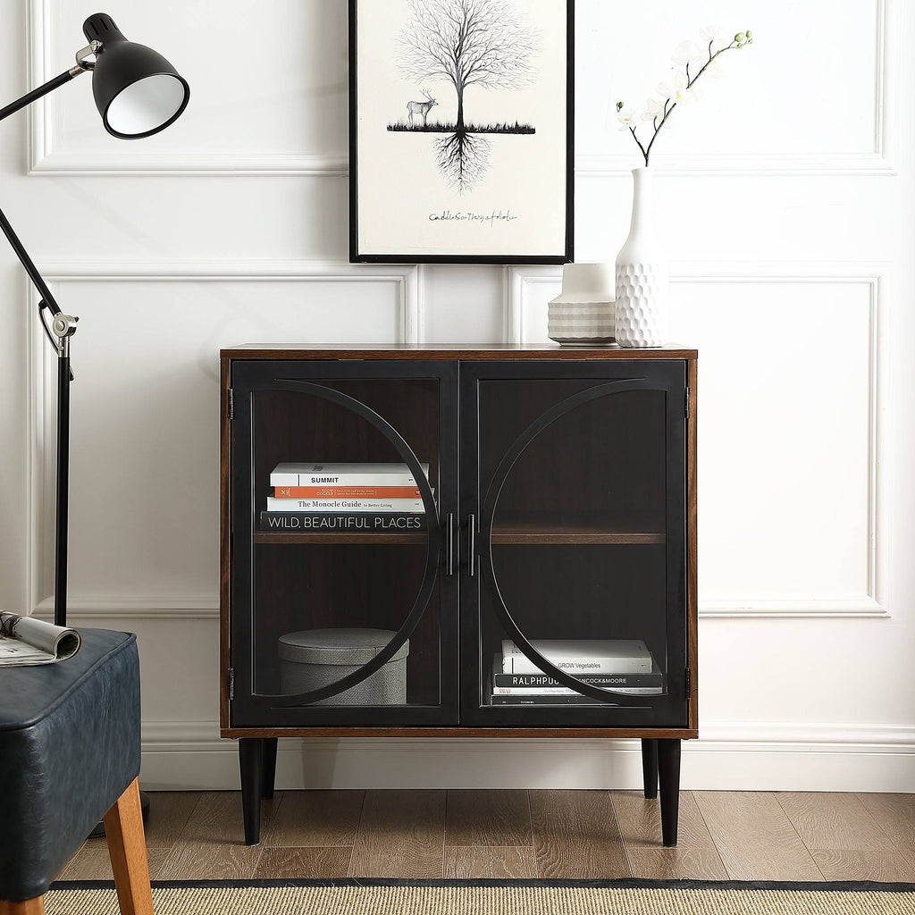 Metal and Glass Door Accent Console G35673