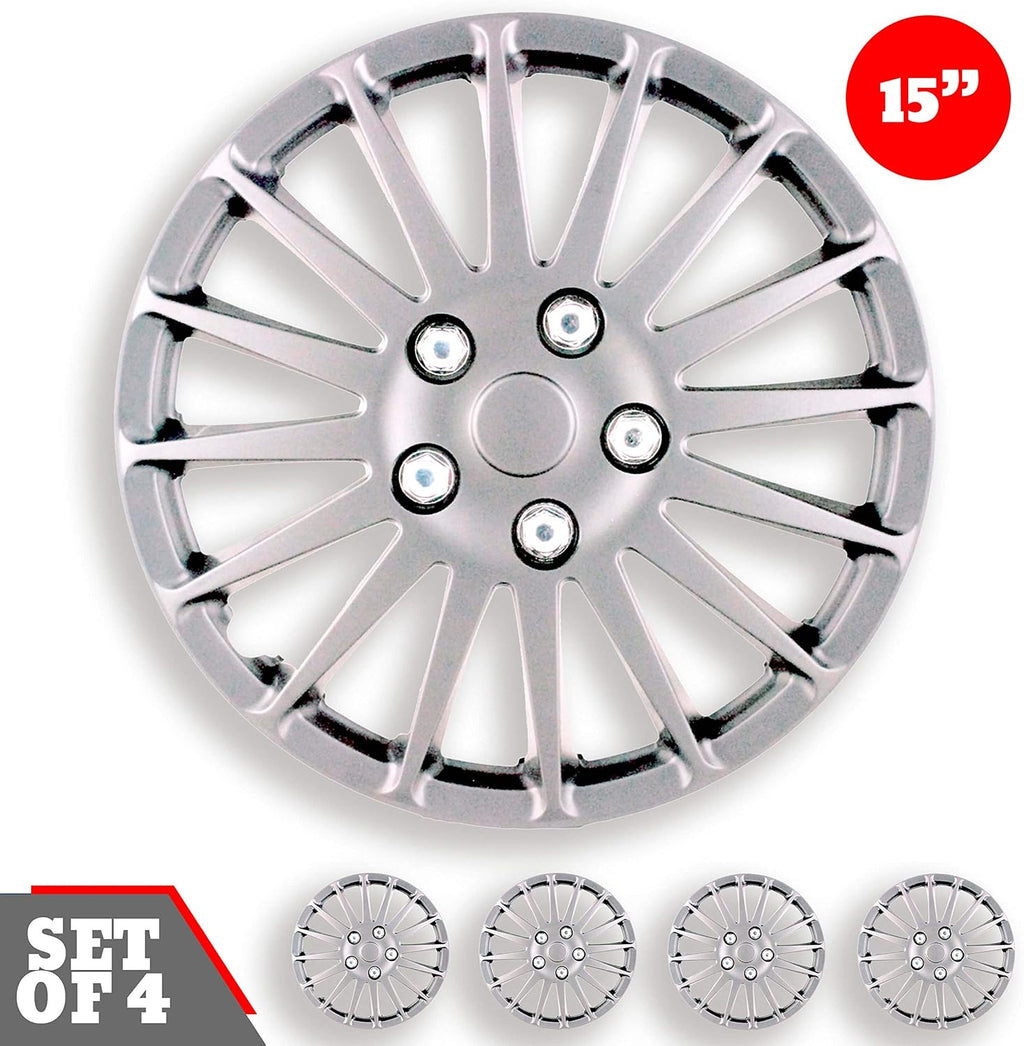 15-Inch Set of 4 Silver Hub Caps O120