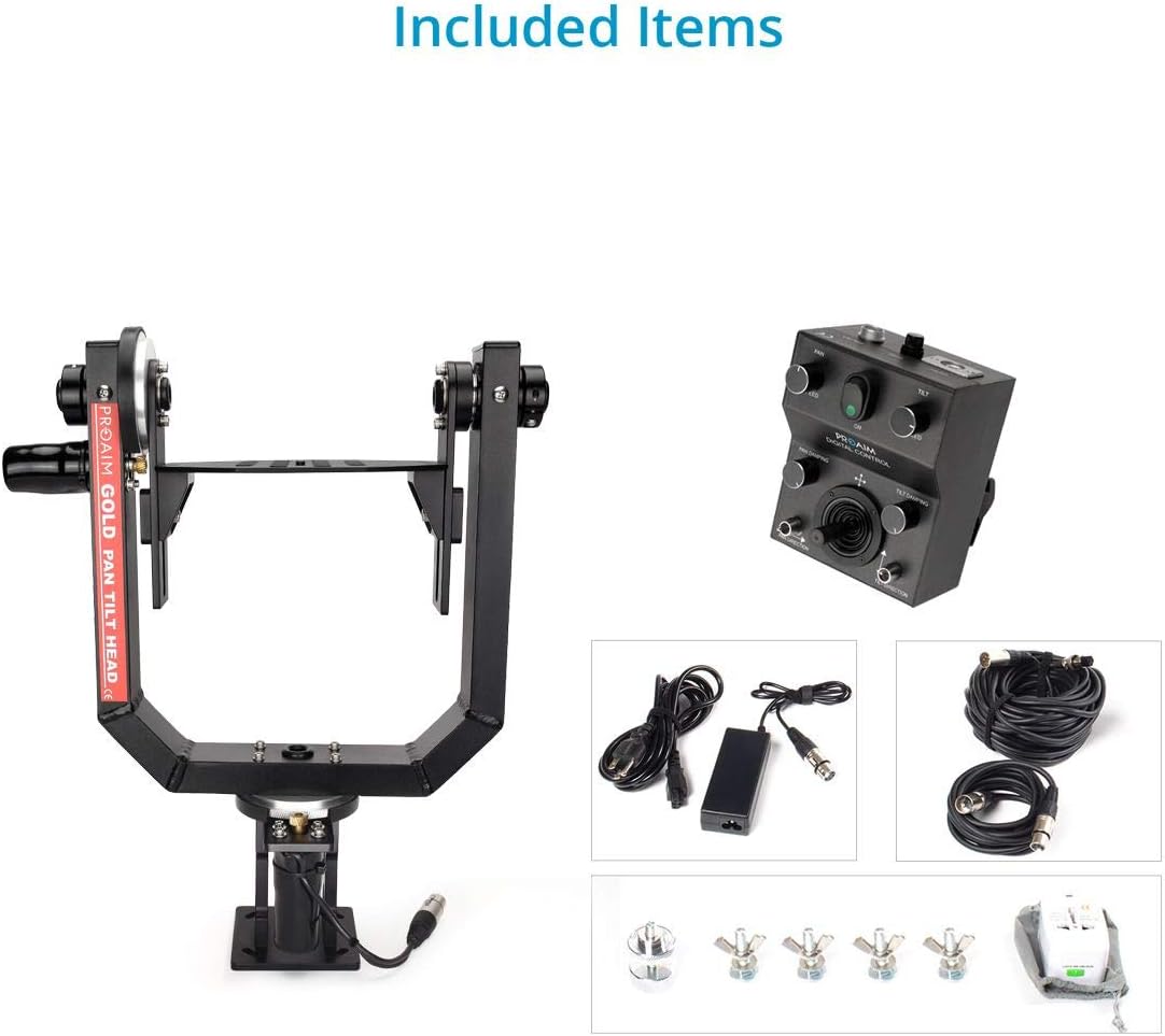 Gold Motorized Camera Pan Tilt Head with Joystick Control J4359