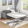 Grey Velvet Full Size Pull Out Sofa Bed with Foam Mattress L1708