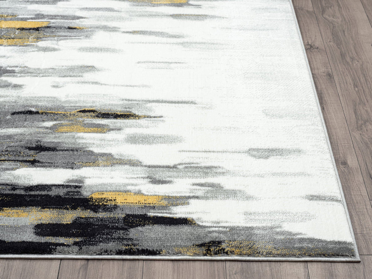 6 x 9 Grey Yellow Area Rug R627429