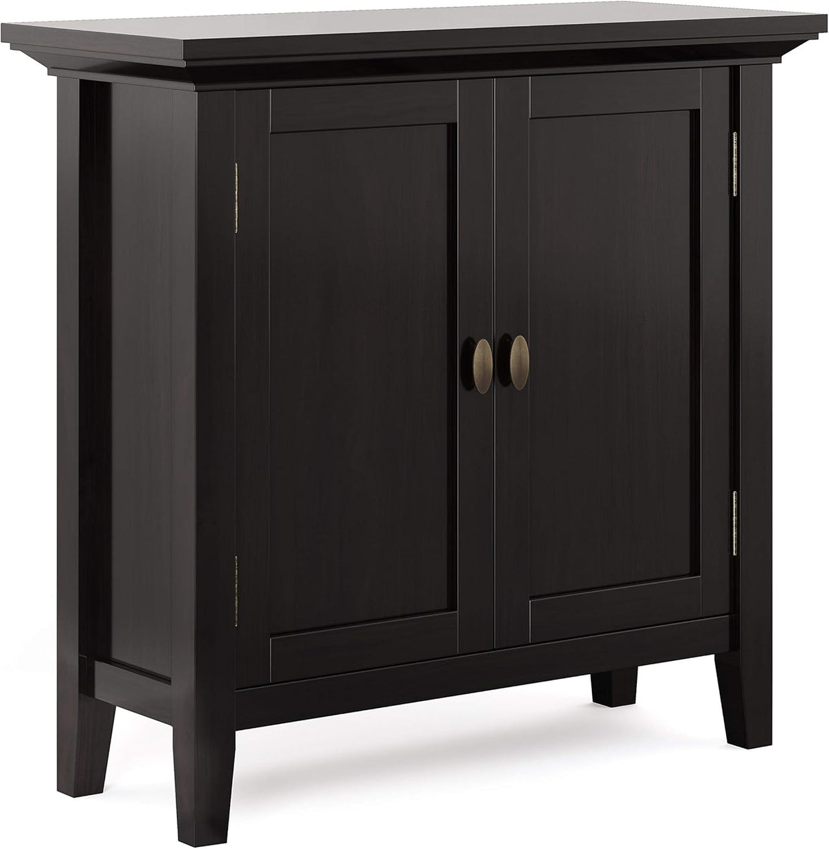 Hickory Brown Solid Wood Low Storage Cabinet with 2 Doors and 2 Adjustable Shelves J7262