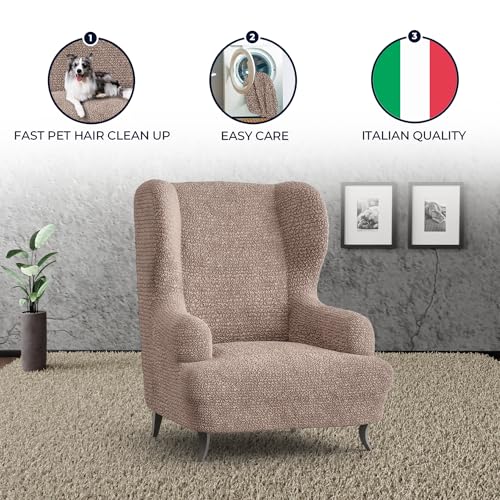 Blue Wingback Chair Slipcover K2981