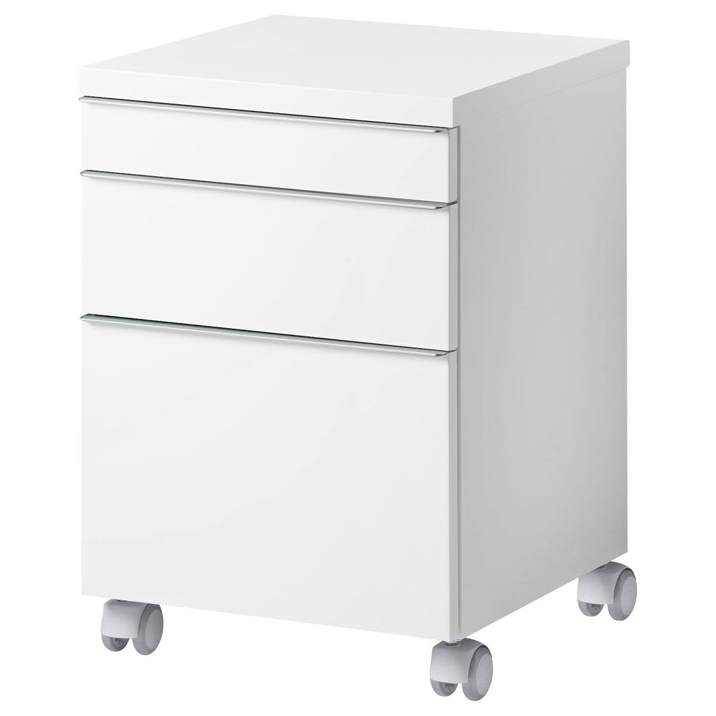 High Gloss White Drawer Unit on Casters U1243