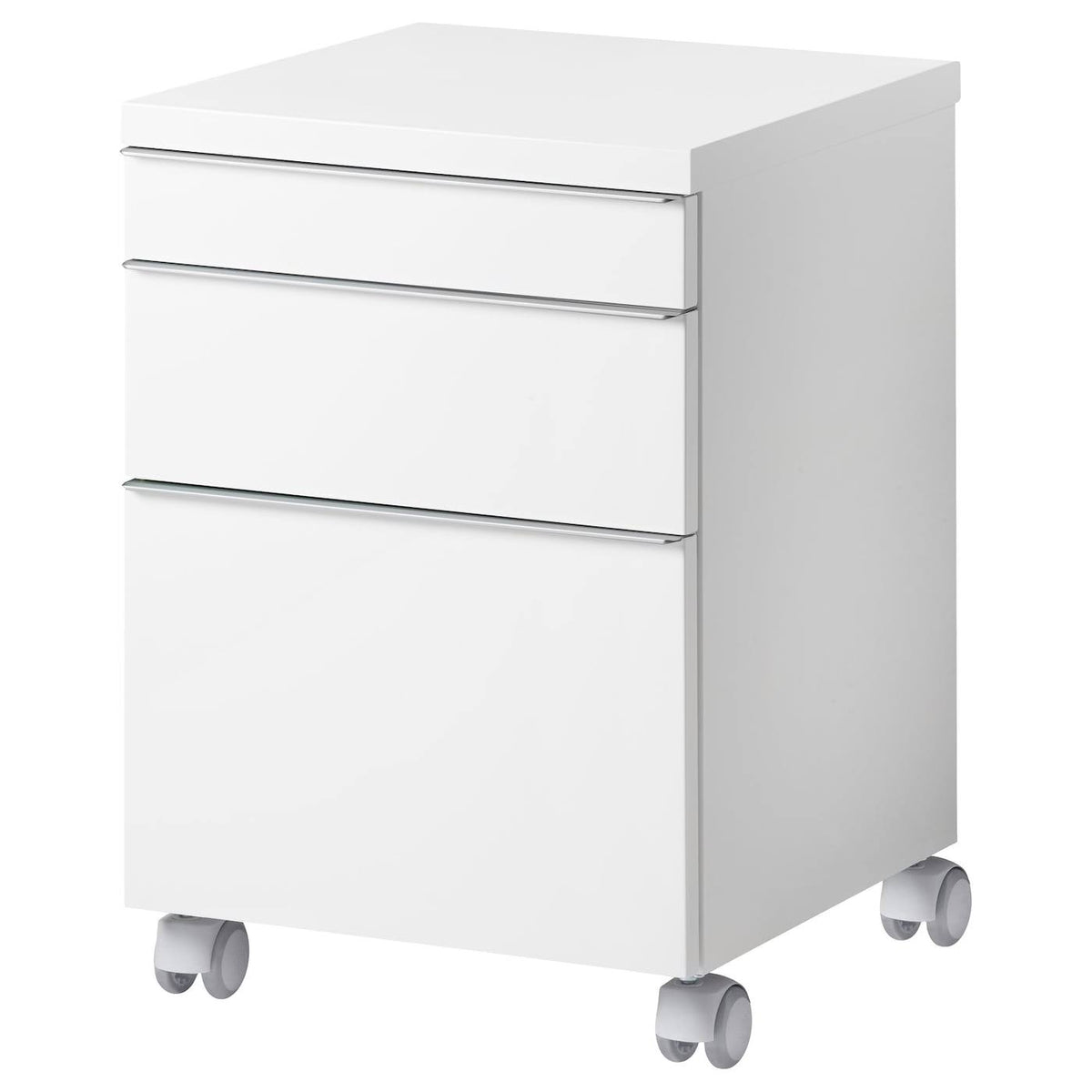 High Gloss White Drawer Unit on Casters U1243